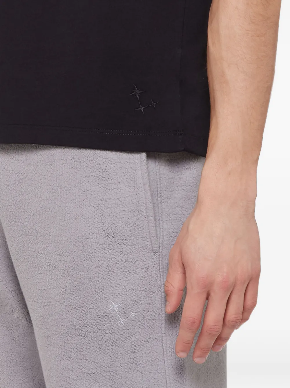 Laneus T-shirt met geborduurde tekst Zwart