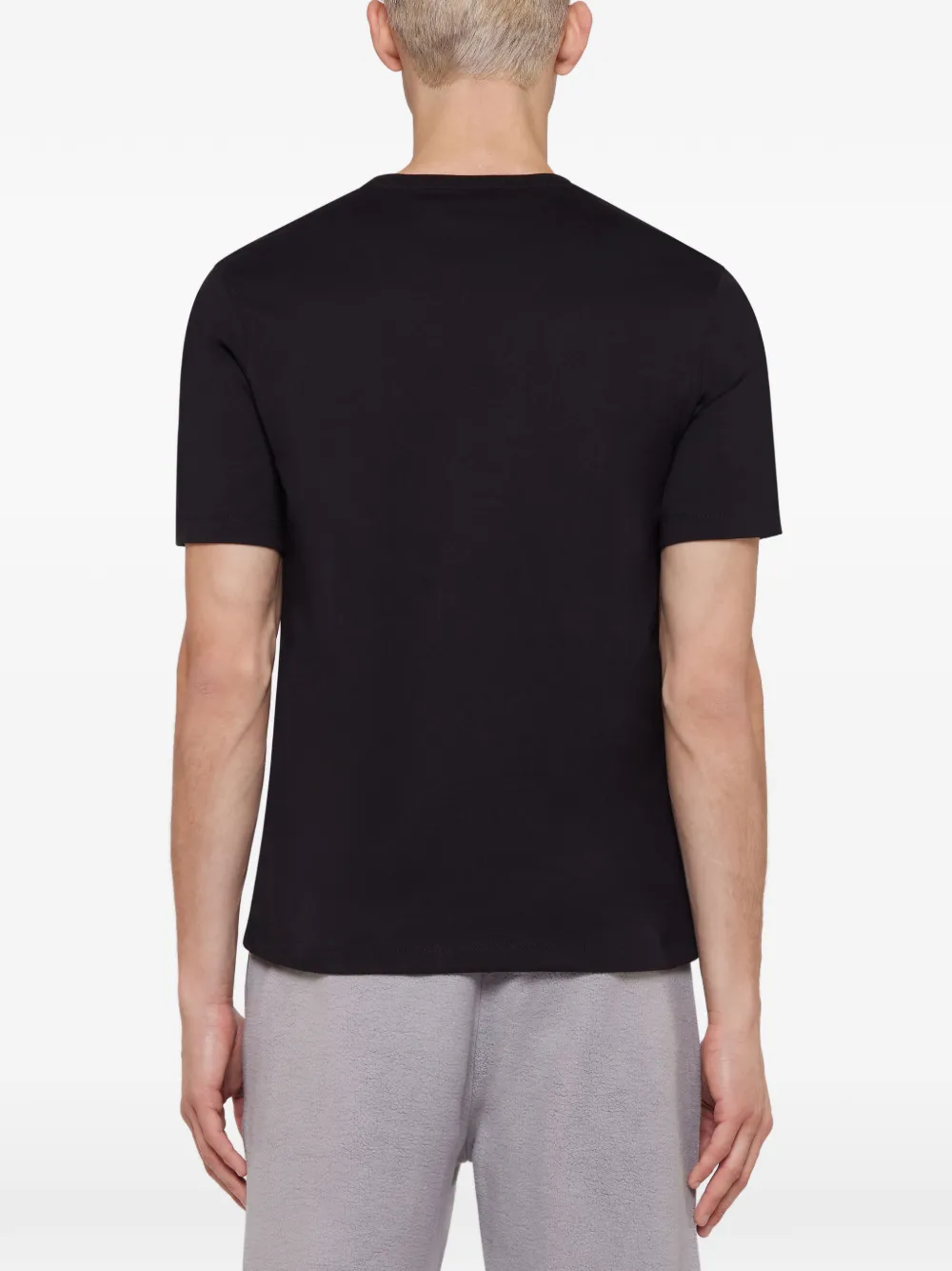 Laneus T-shirt met geborduurde tekst Zwart