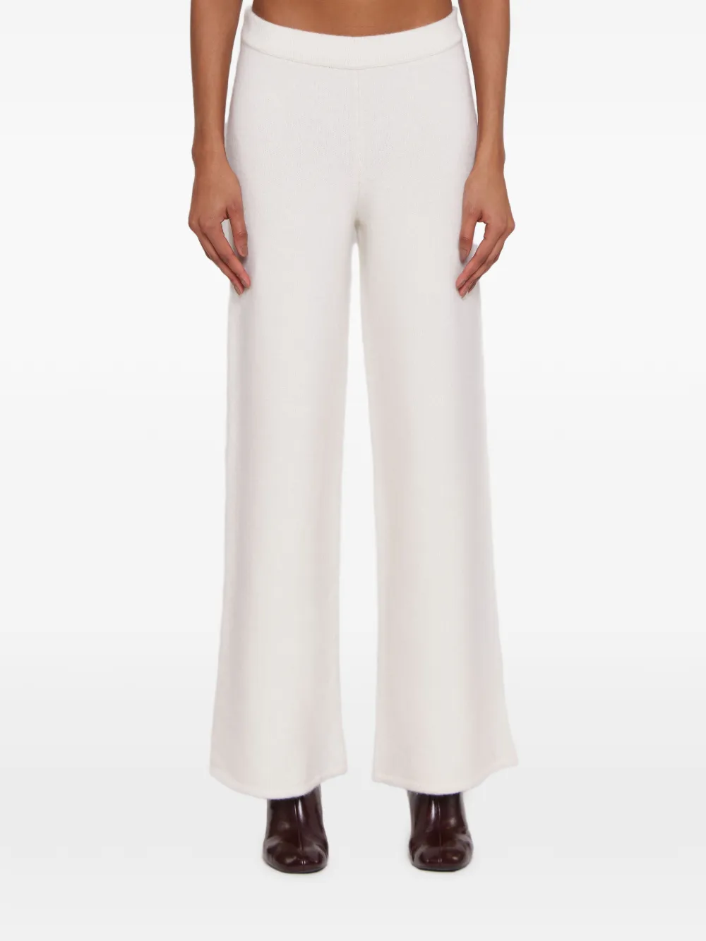 Laneus Fijngebreide broek Wit