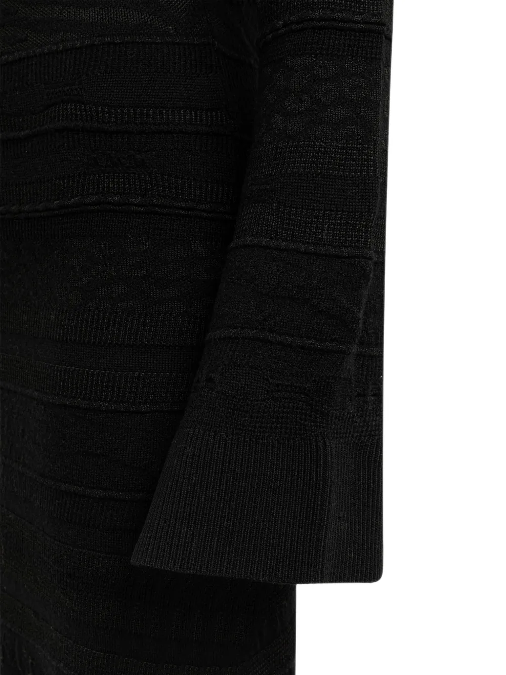 Laneus Gebreide midi-jurk met col en jacquard Zwart
