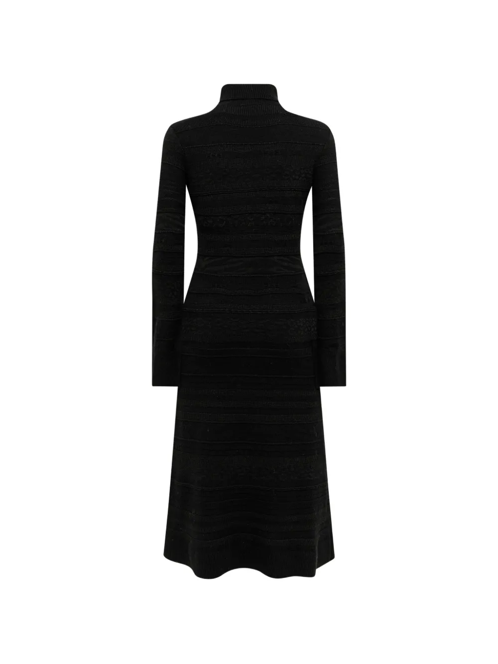 Laneus Gebreide midi-jurk met col en jacquard Zwart