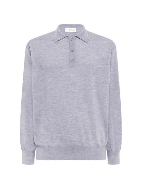 Laneus star-embroidered long-sleeve polo shirt