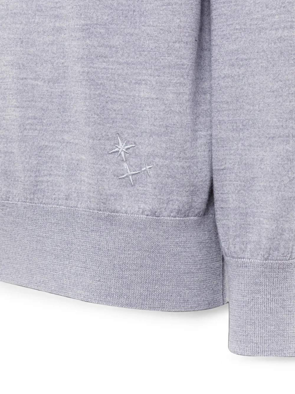Laneus Poloshirt met geborduurde ster en lange mouwen Grijs