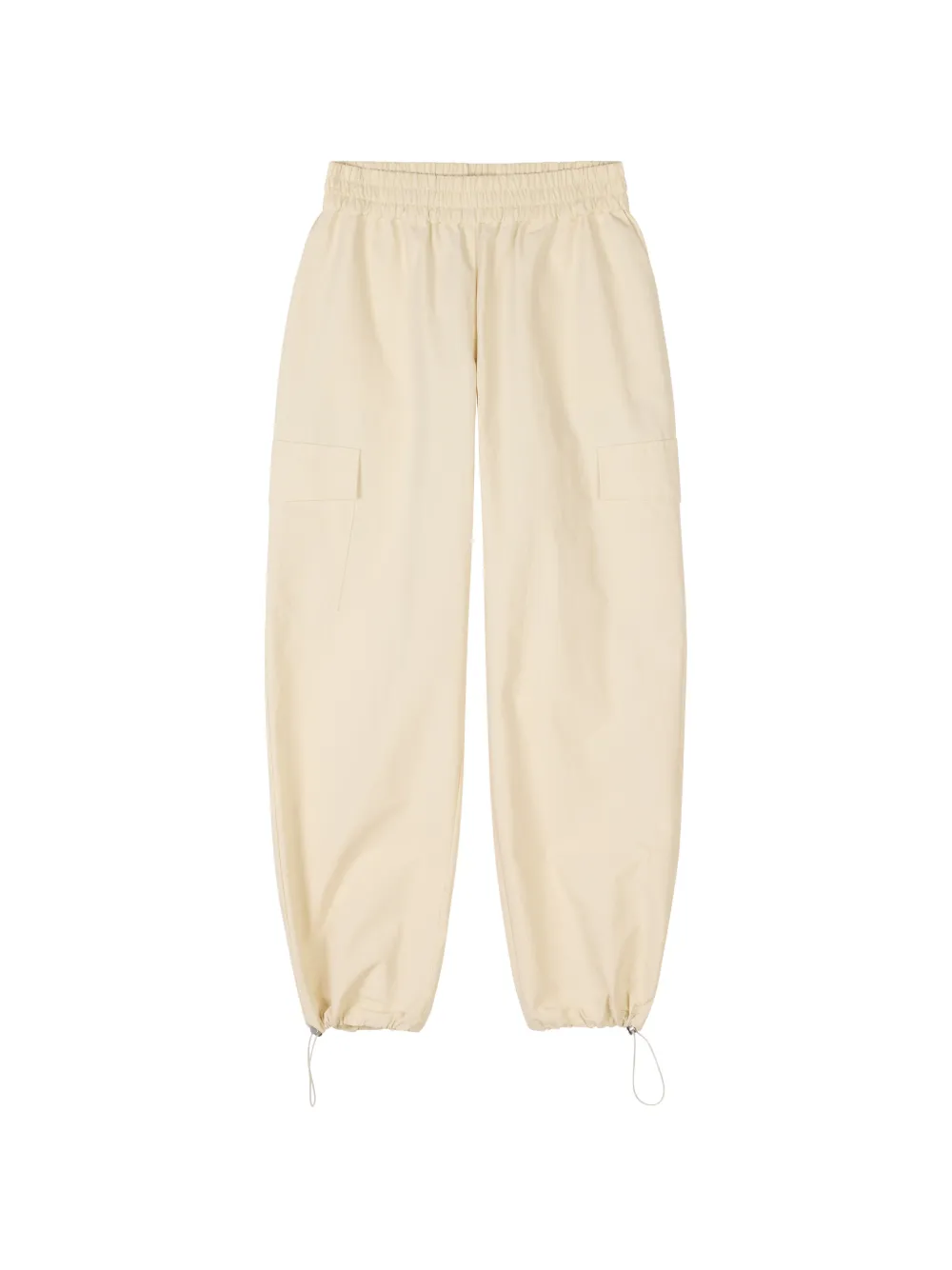 Stylein Drawstring-cuff Elasticated Cargo Pants In Neutral