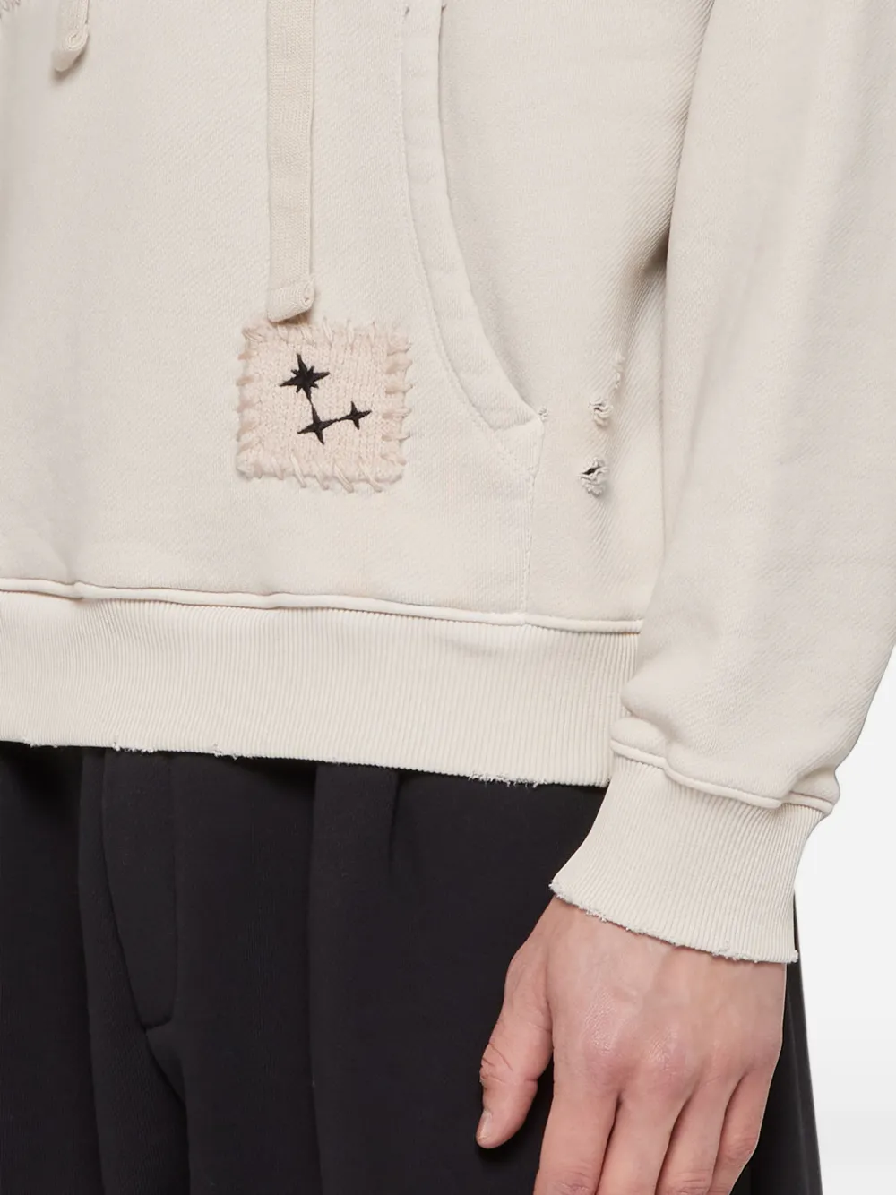 Laneus Gerafelde boxy hoodie Beige