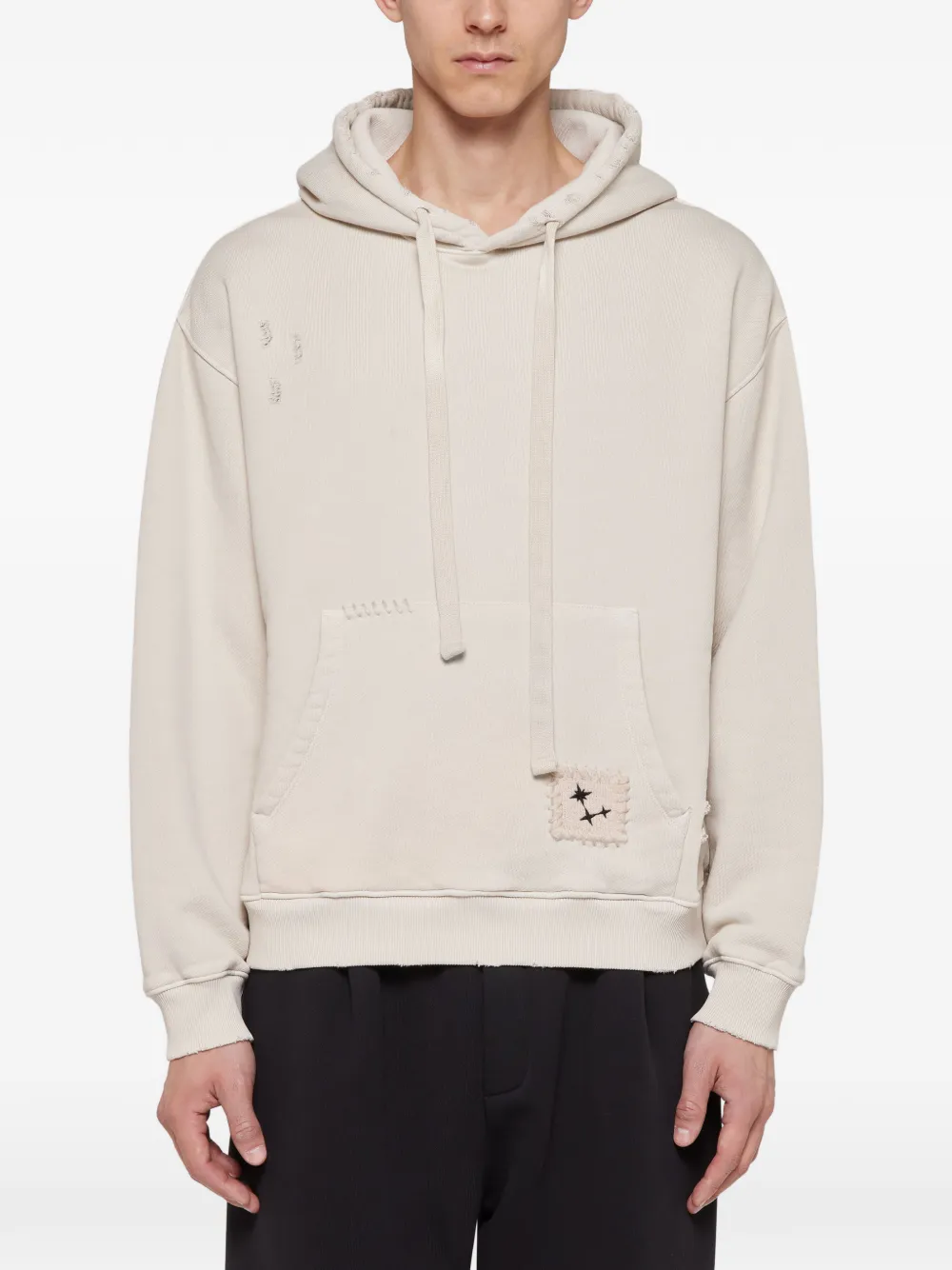 Laneus Gerafelde boxy hoodie Beige
