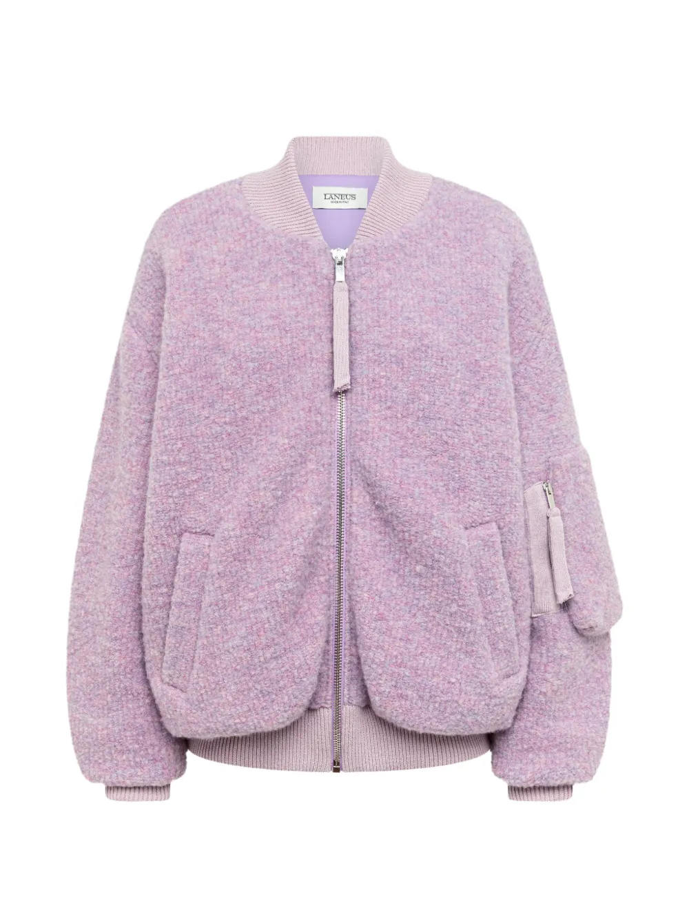 Laneus Knit Zip-up Bomber Jacket In Purple