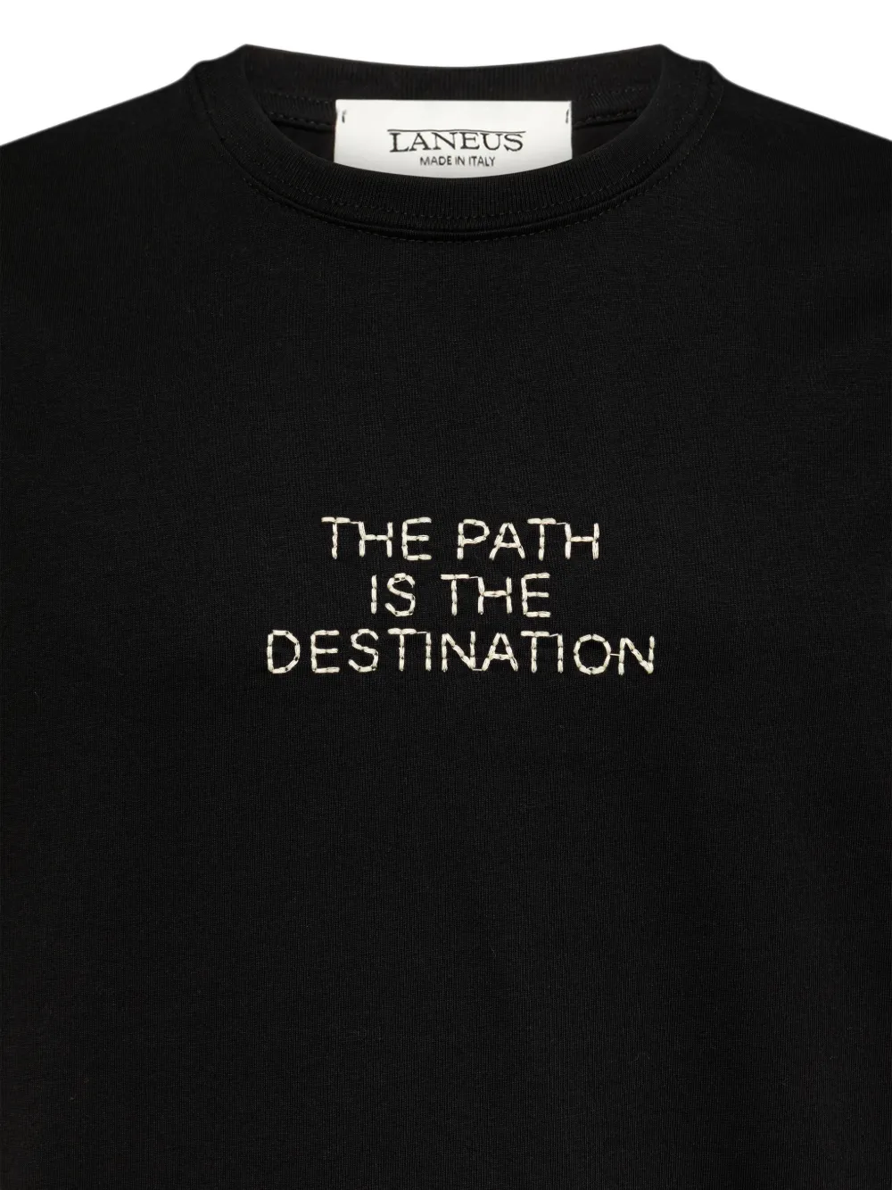 Laneus T-shirt met stiksels Zwart