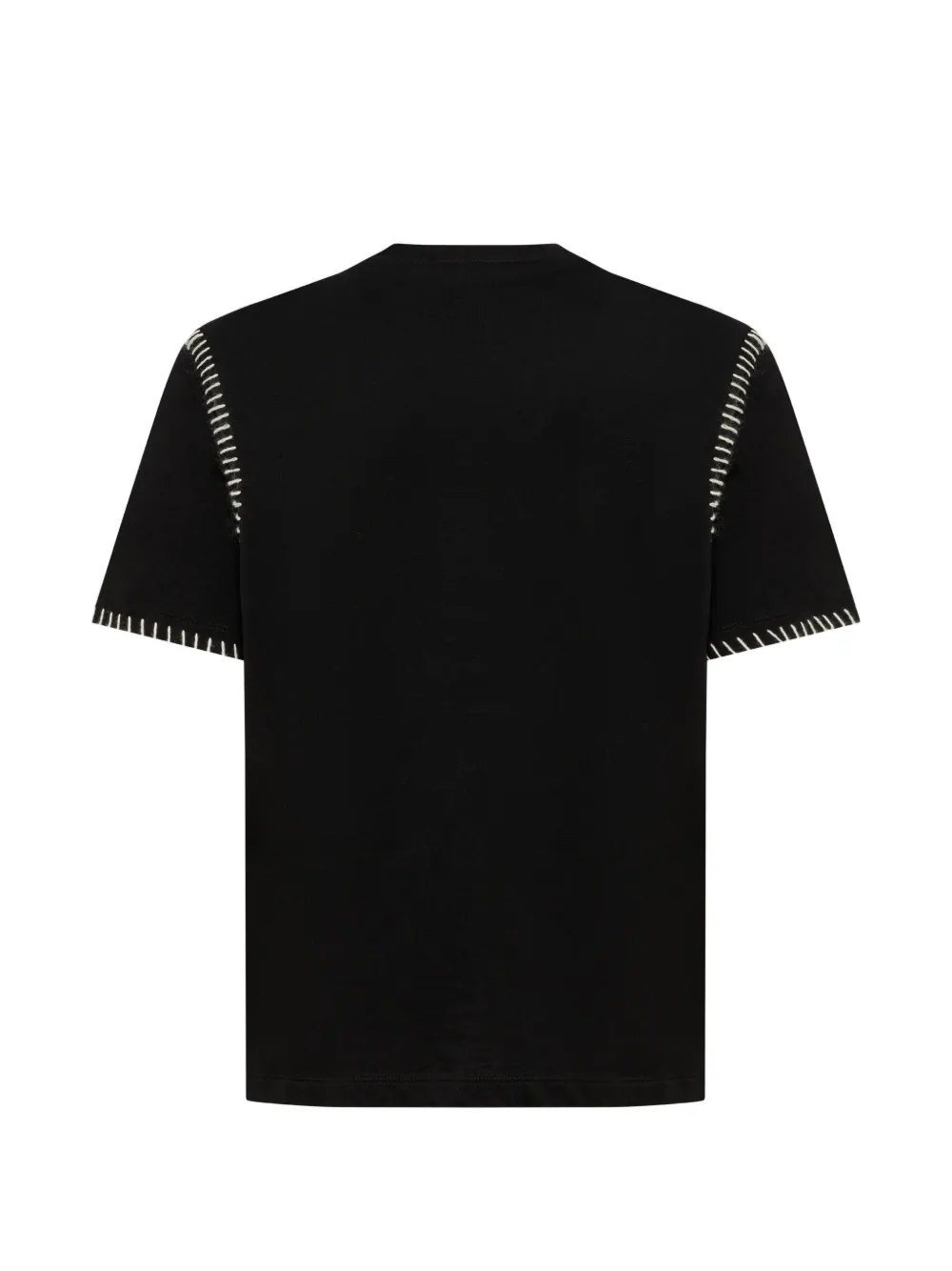 Laneus T-shirt met stiksels Zwart