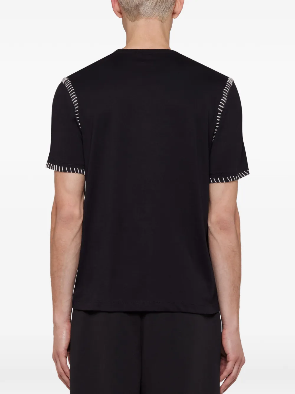 Laneus T-shirt met stiksels Zwart