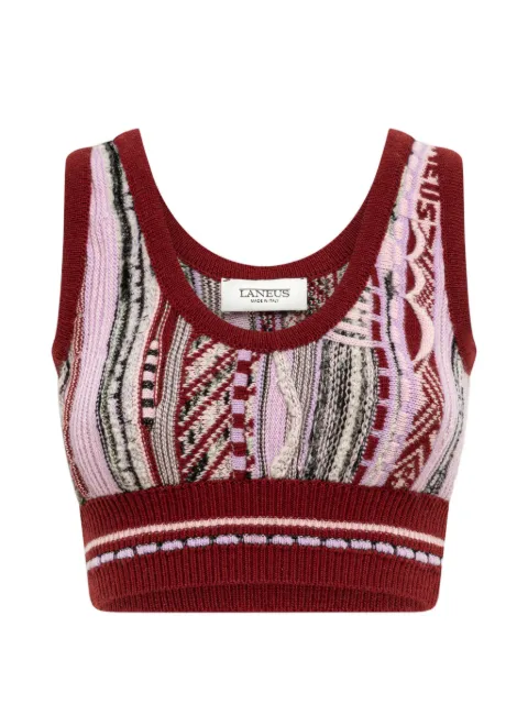 Laneus jacquard slim-fit top