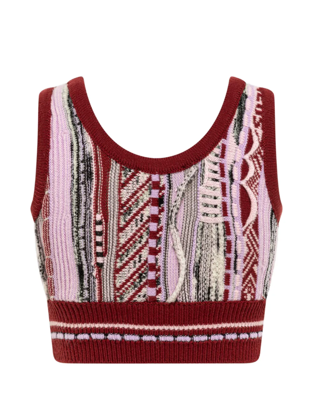 Laneus Slim-fit top met jacquard Roze