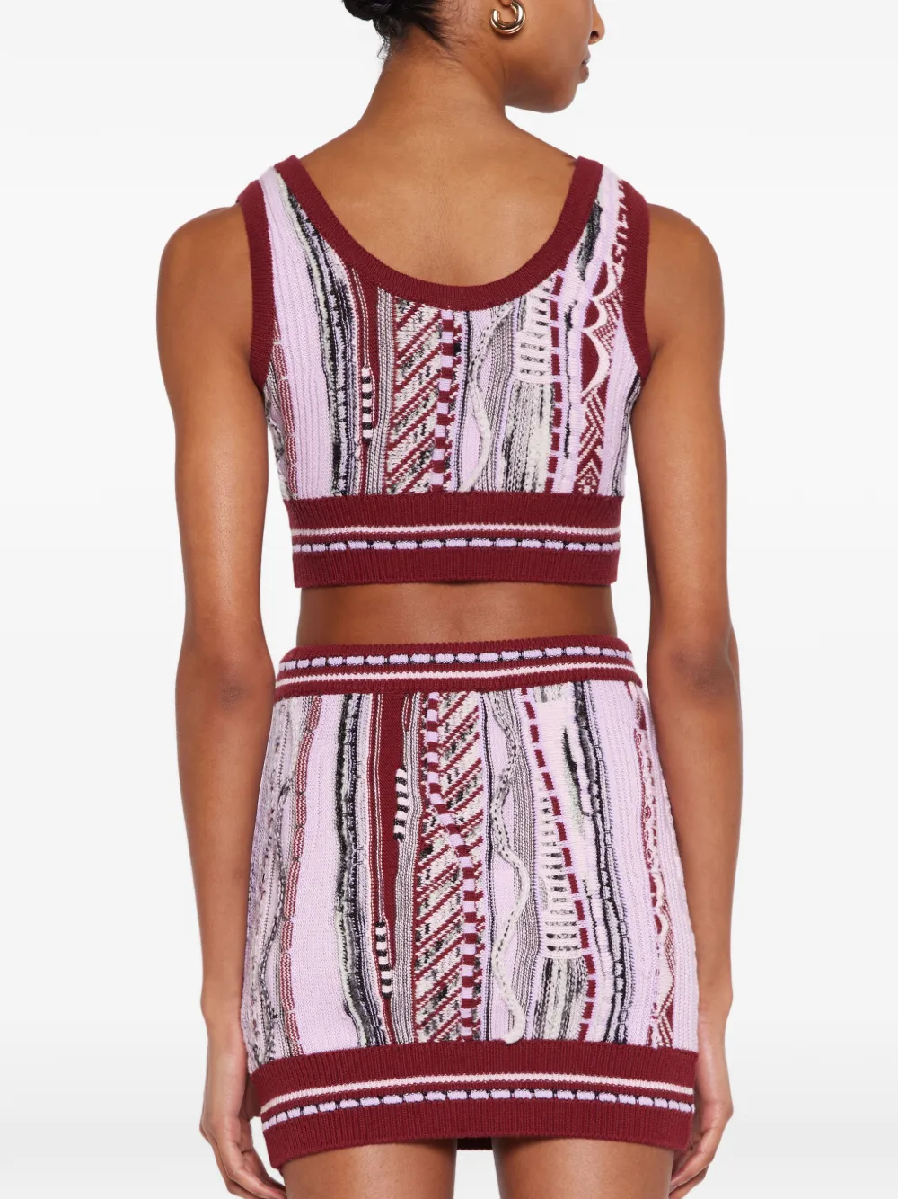 Laneus Slim-fit top met jacquard Roze
