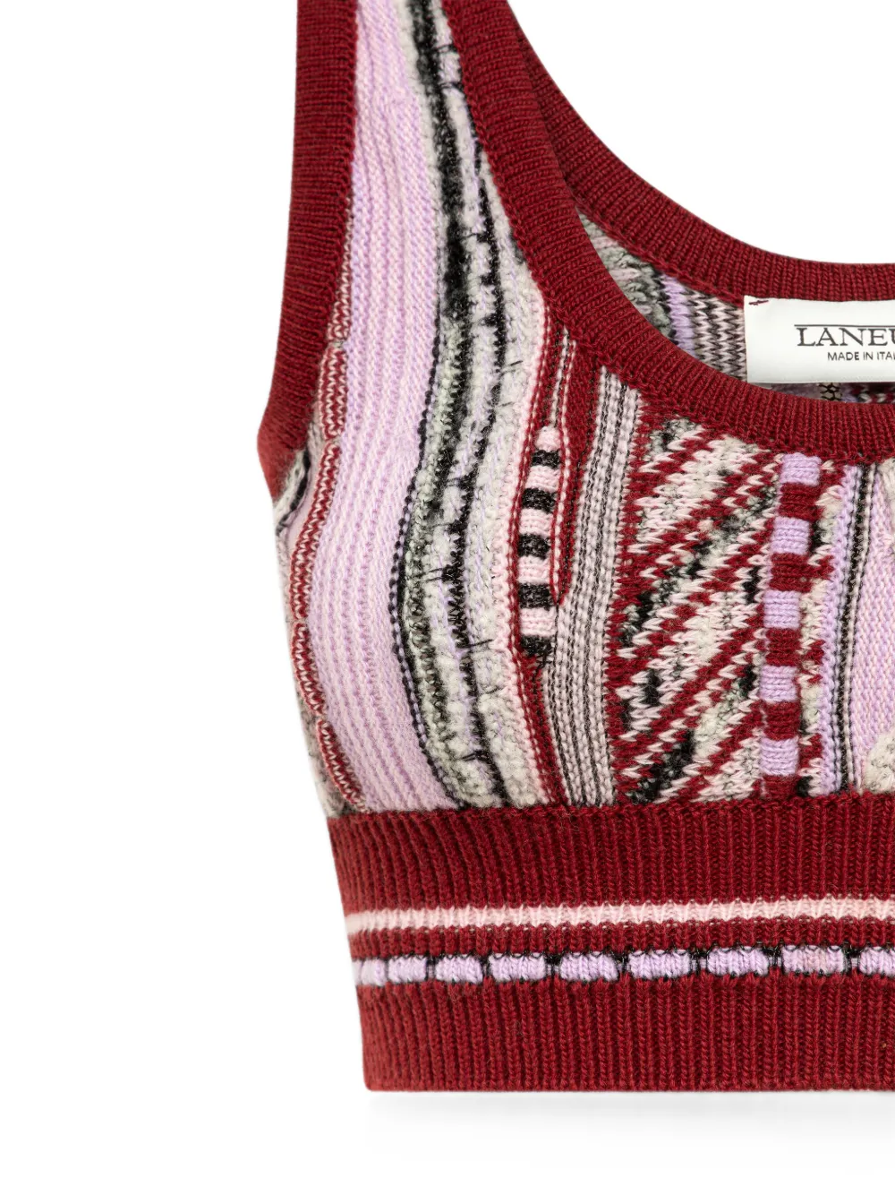 Laneus Slim-fit top met jacquard Roze