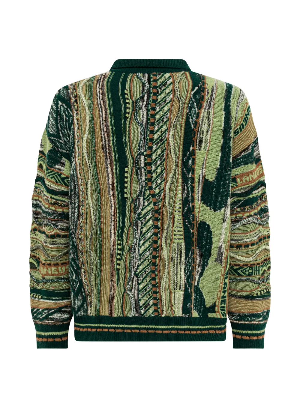 Laneus Gebreid vest met jacquard Groen