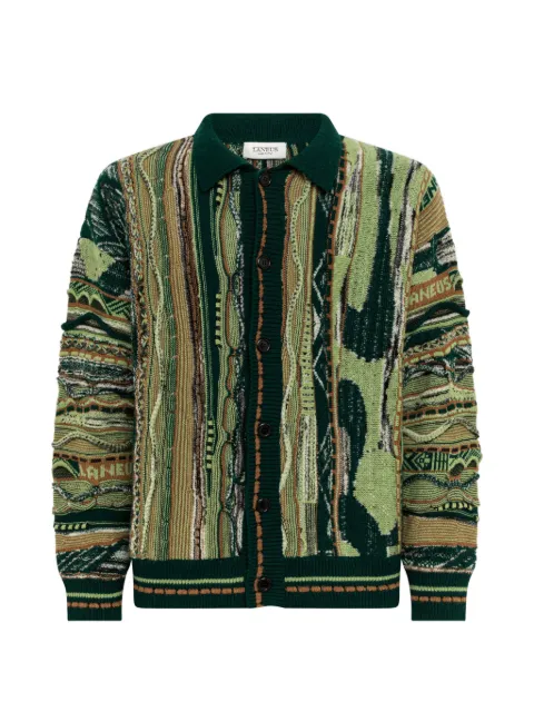Laneus jacquard-knit cardigan