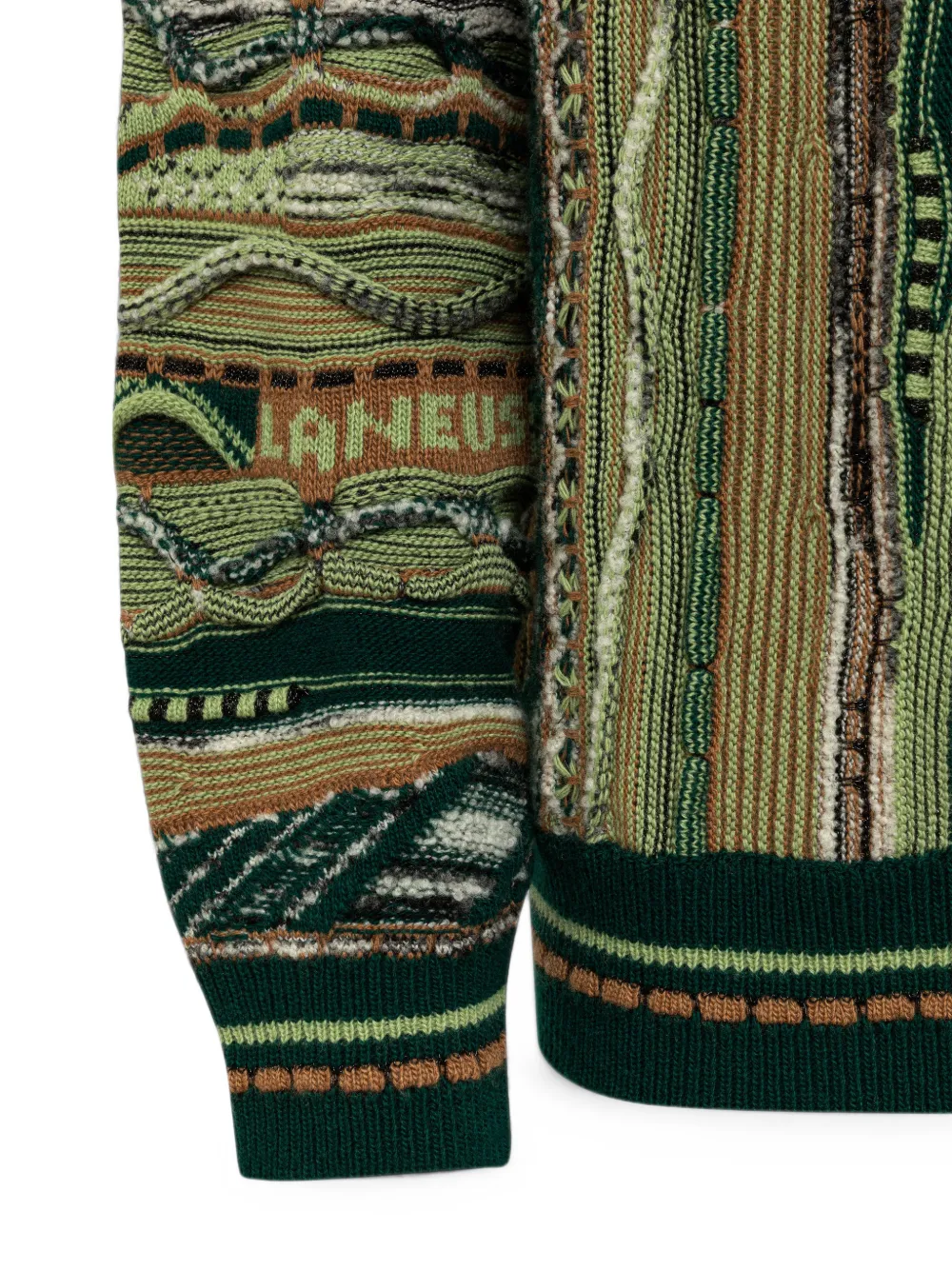 Laneus Gebreid vest met jacquard Groen