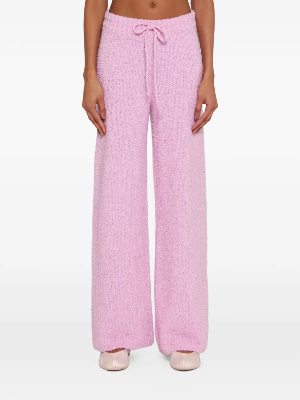 Laneus Broek met trekkoord en textuur Roze