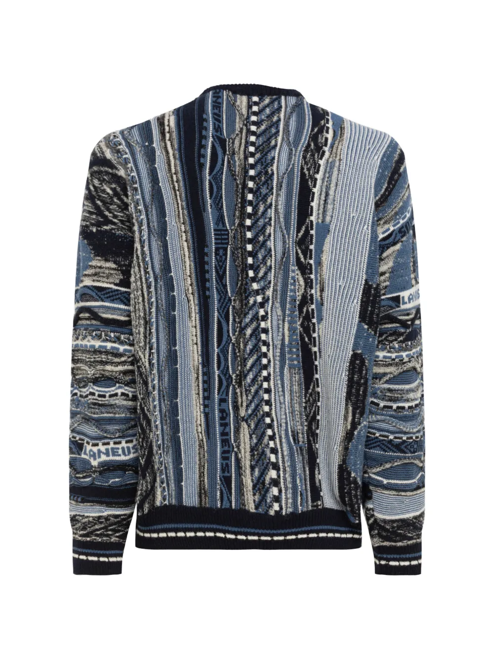 Laneus Boxy trui met jacquard Blauw