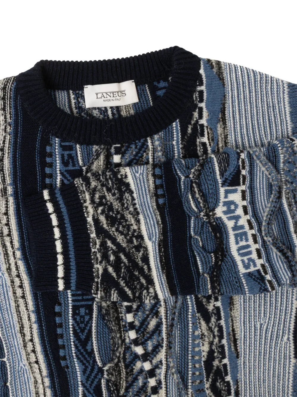 Laneus Boxy trui met jacquard Blauw