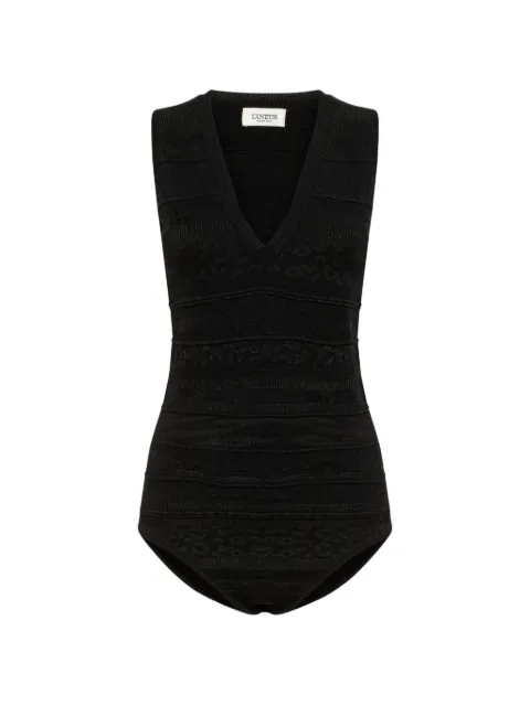 Laneus jacquard slim-fit bodysuit