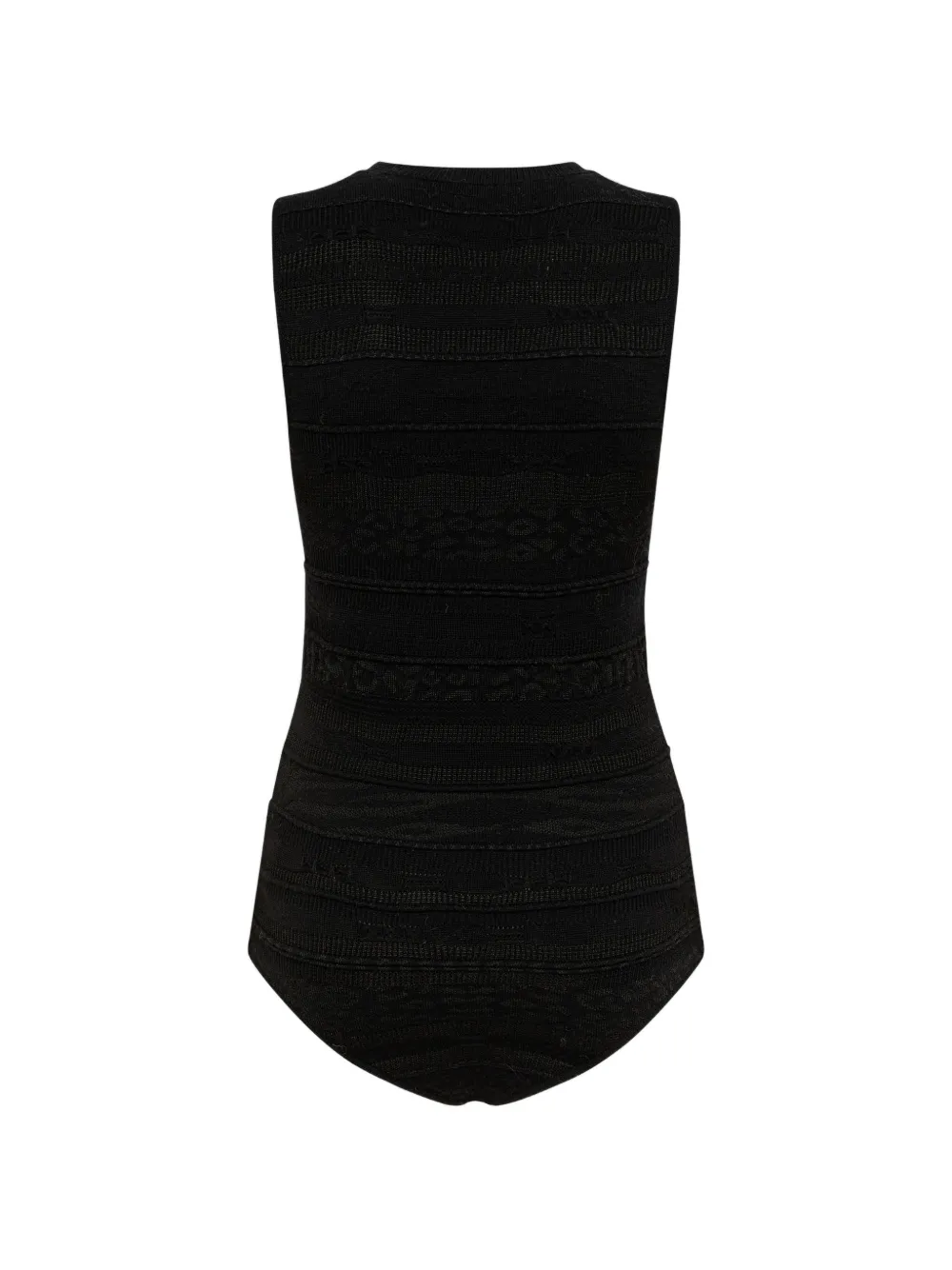 Laneus Slim-fit body met jacquard Zwart
