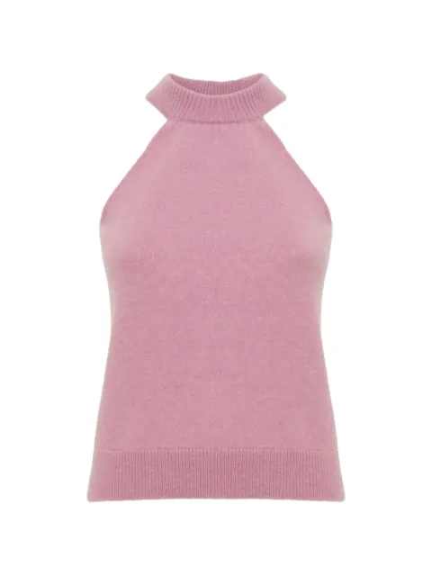 Laneus halterneck knitted top