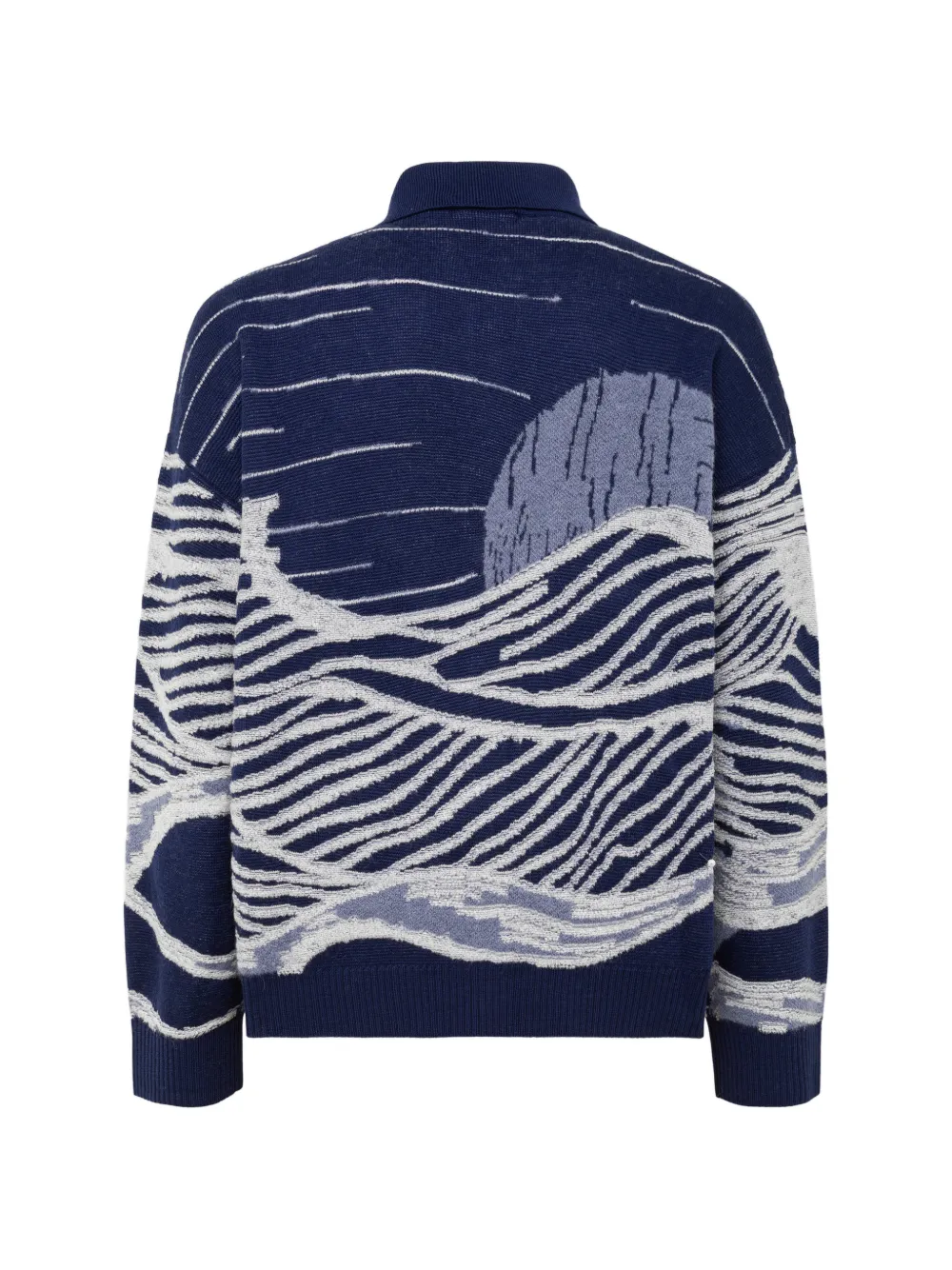 Laneus Gebreid boxy vest met jacquard Blauw