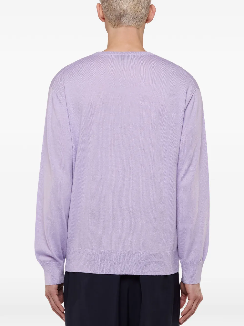 Laneus Sweater met geborduurd detail en ronde hals Paars