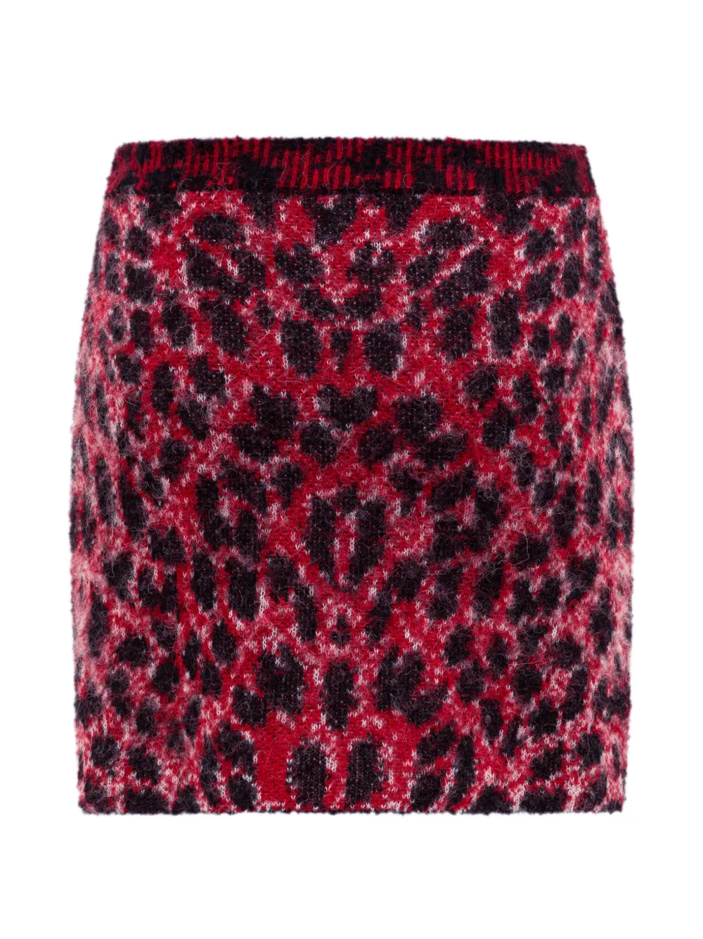 Laneus Gebreide mini-rok met luipaardprint Rood
