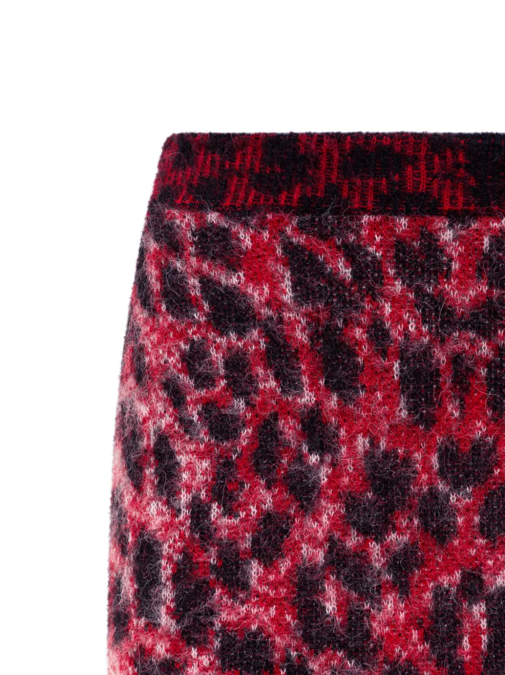 Laneus Gebreide mini-rok met luipaardprint Rood