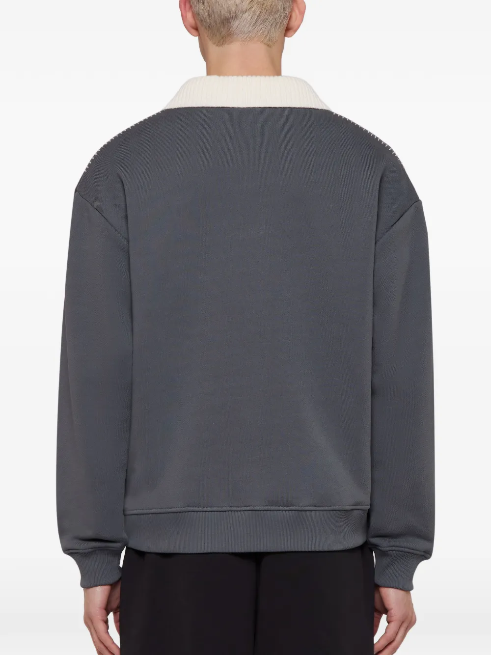Laneus Boxy sweater met geborduurd detail Grijs