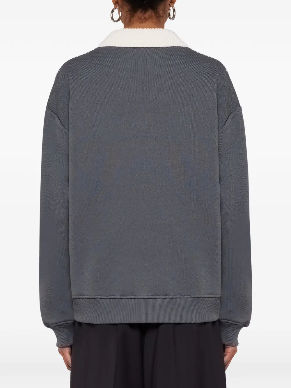 Laneus Boxy sweater met geborduurd detail Grijs