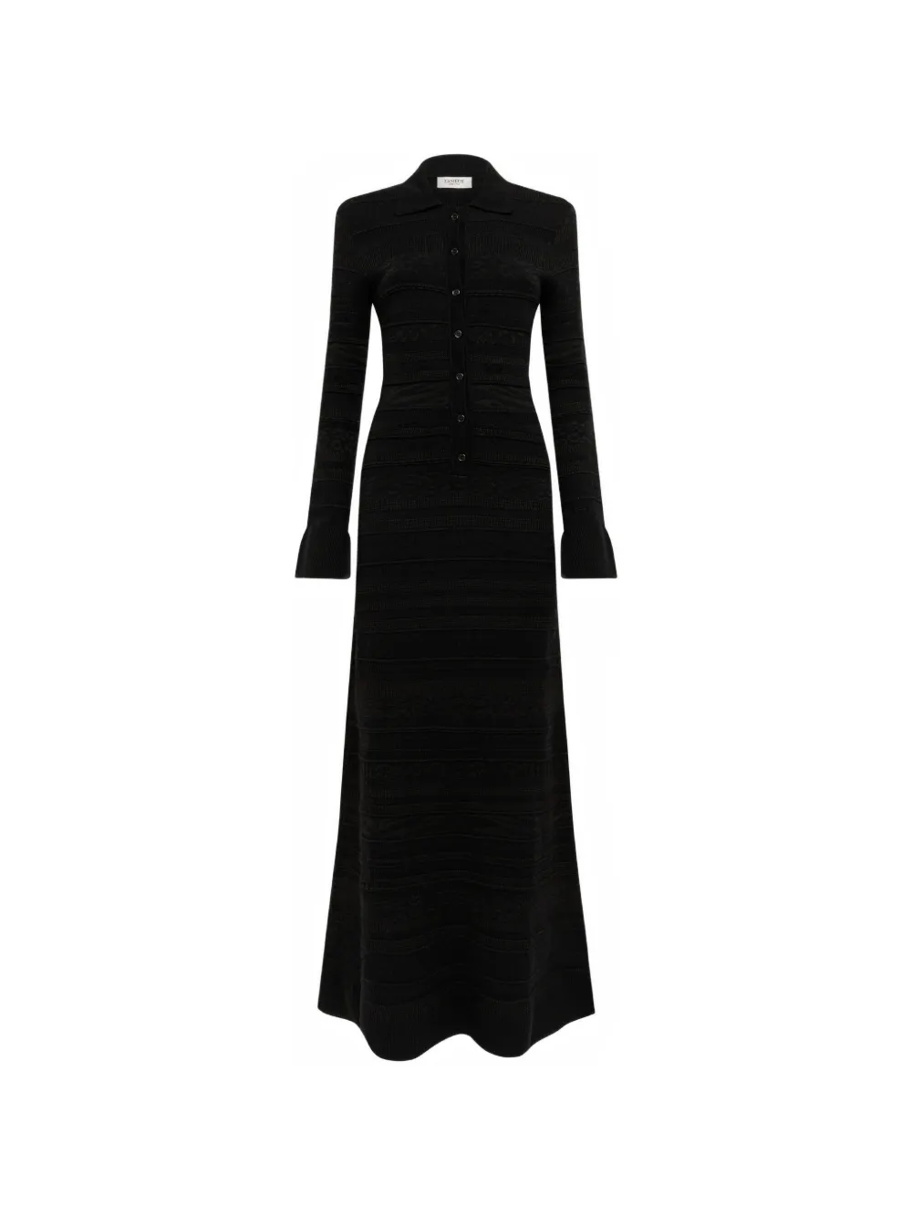 Laneus Gebreide slim-fit maxi-jurk met jacquard Zwart