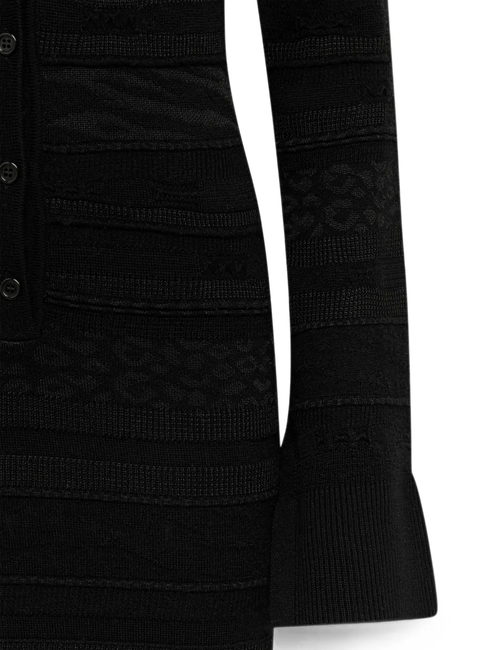 Laneus Gebreide slim-fit maxi-jurk met jacquard Zwart