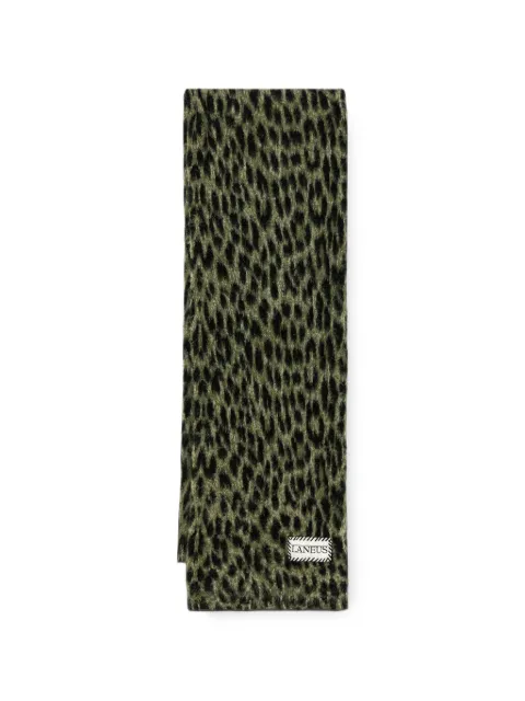 Laneus leopard-pattern scarf