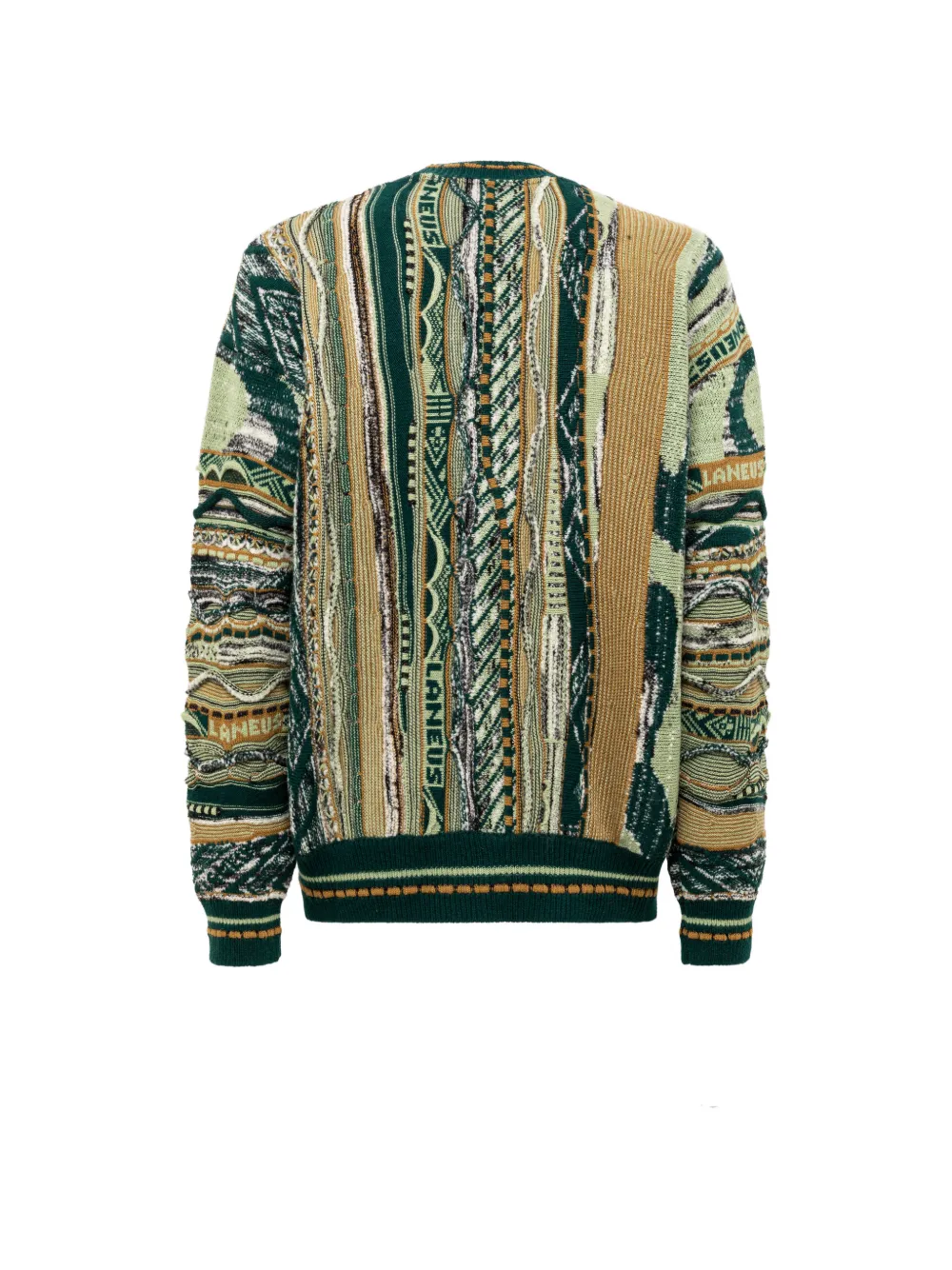 Laneus jacquard-knit boxy cardigan Groen