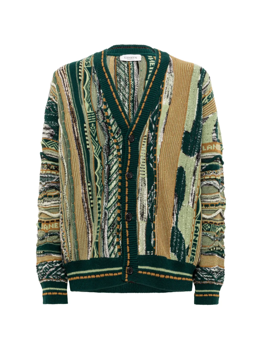 Laneus jacquard-knit boxy cardigan - Green