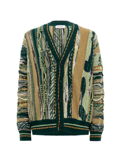 Laneus jacquard-knit boxy cardigan