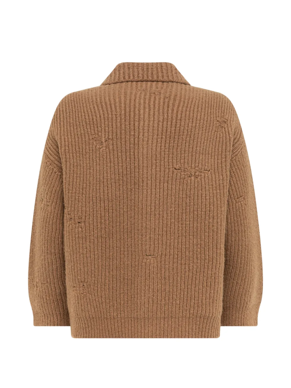 Laneus Ribgebreid gerafeld vest Bruin