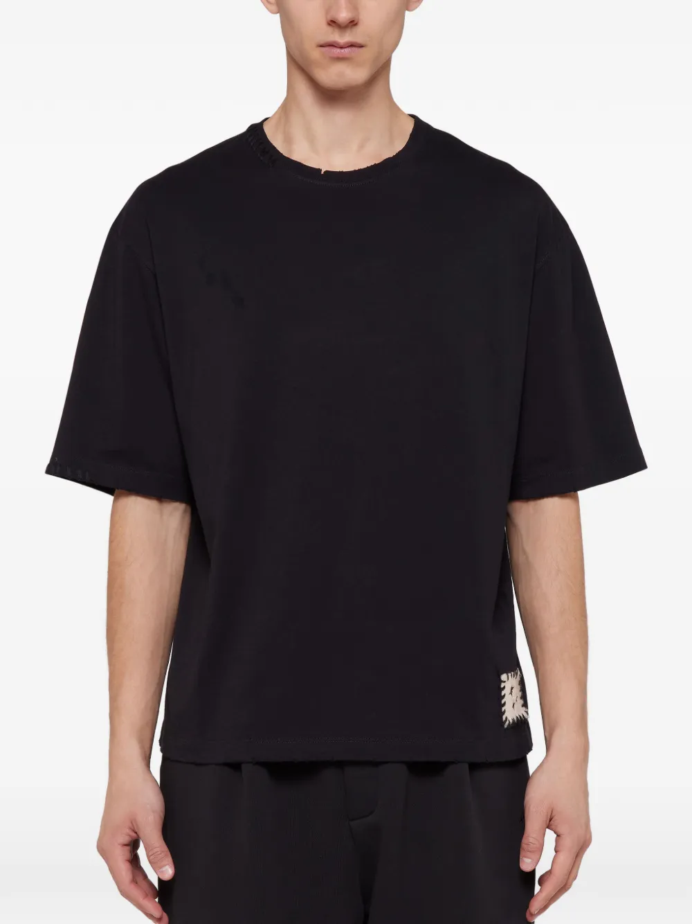 Laneus patch-detail short-sleeve T-shirt Zwart