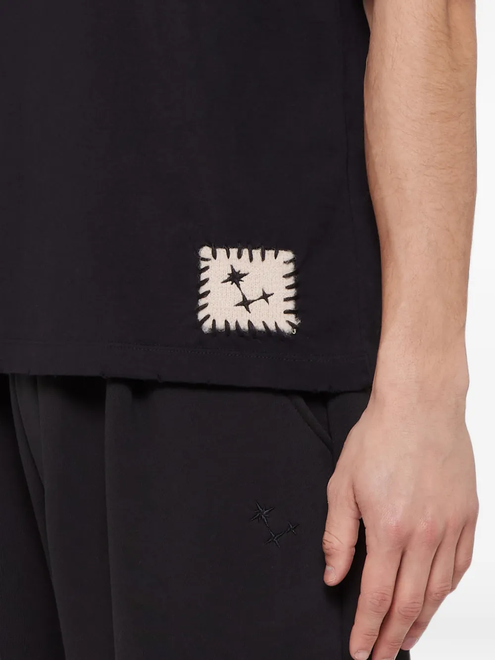 Laneus patch-detail short-sleeve T-shirt Zwart