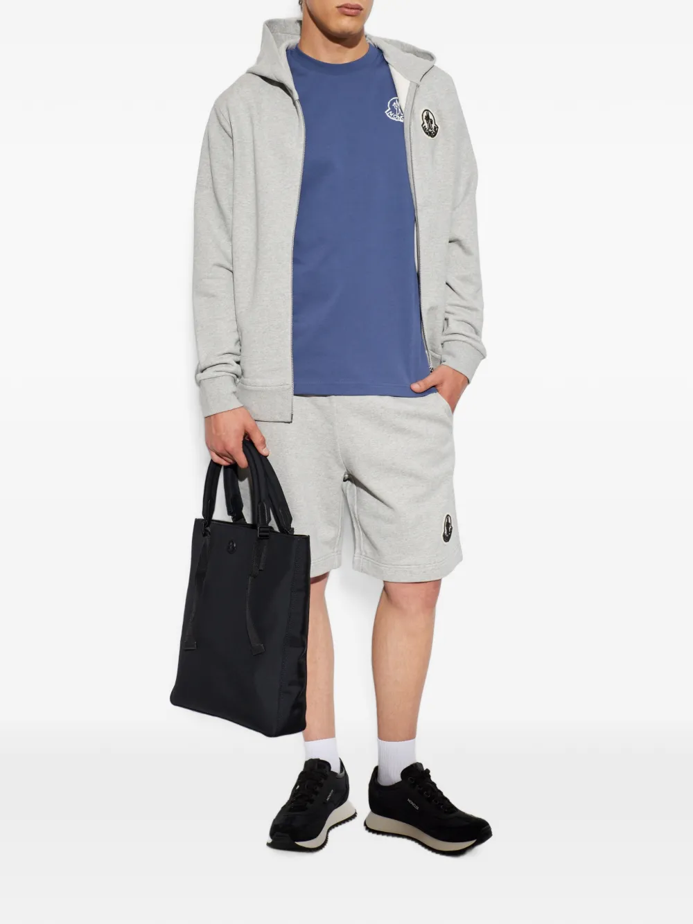 Moncler Hoodie met logopatch Grijs