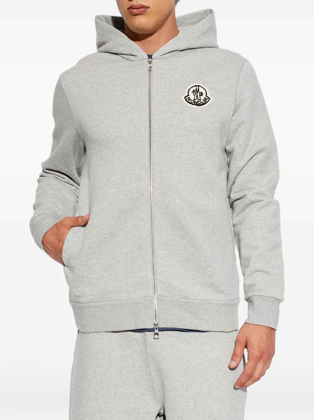 Moncler Hoodie met logopatch Grijs