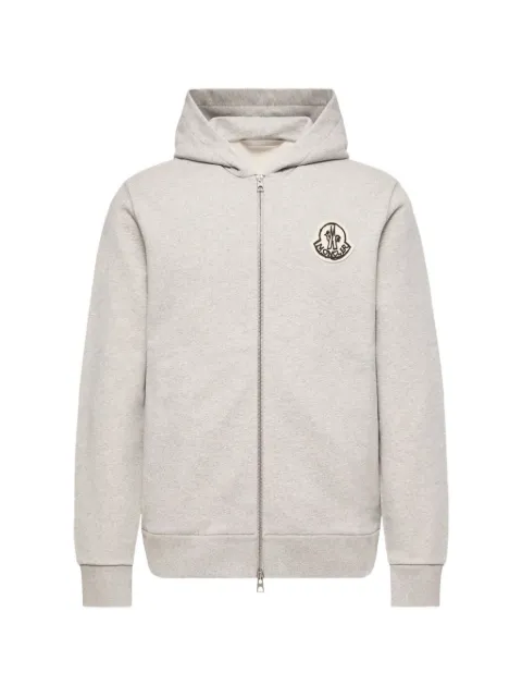 Moncler sketched logo zip-up cotton hoodie