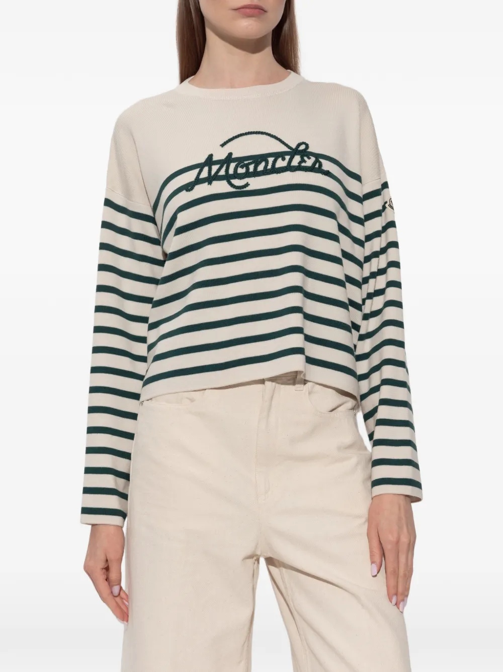 Moncler Gestreepte trui Beige