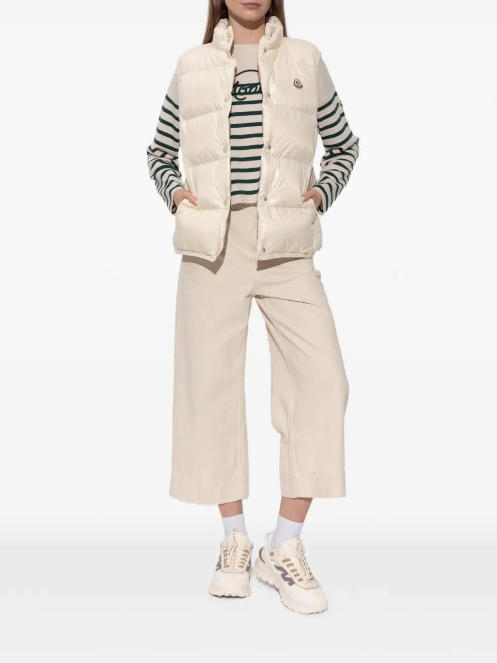 Moncler Gestreepte trui Beige