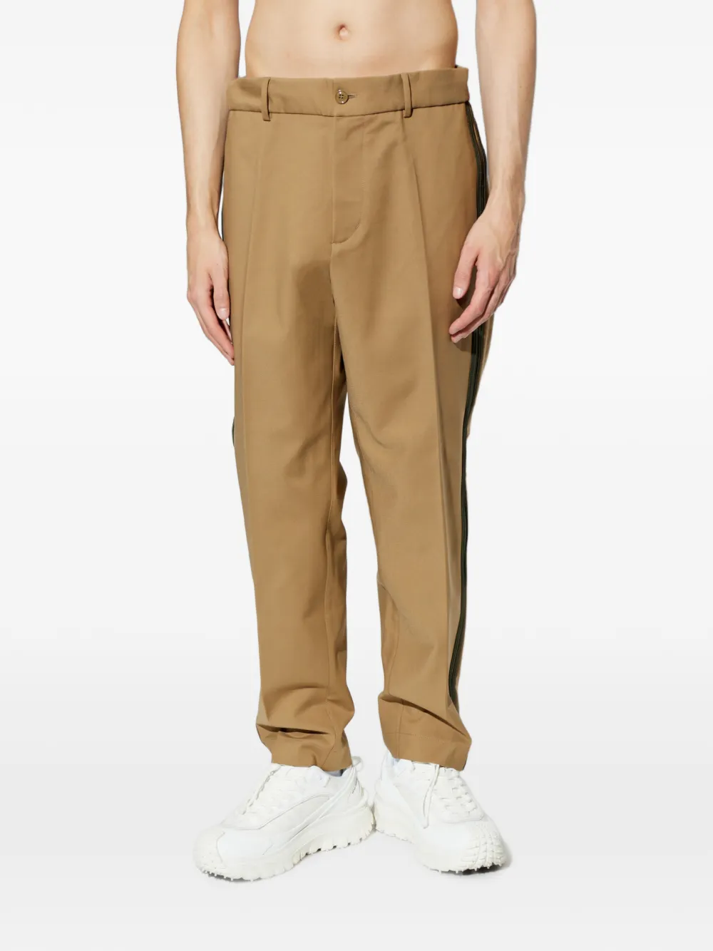 Moncler Pantalon van katoenen wolblend Beige