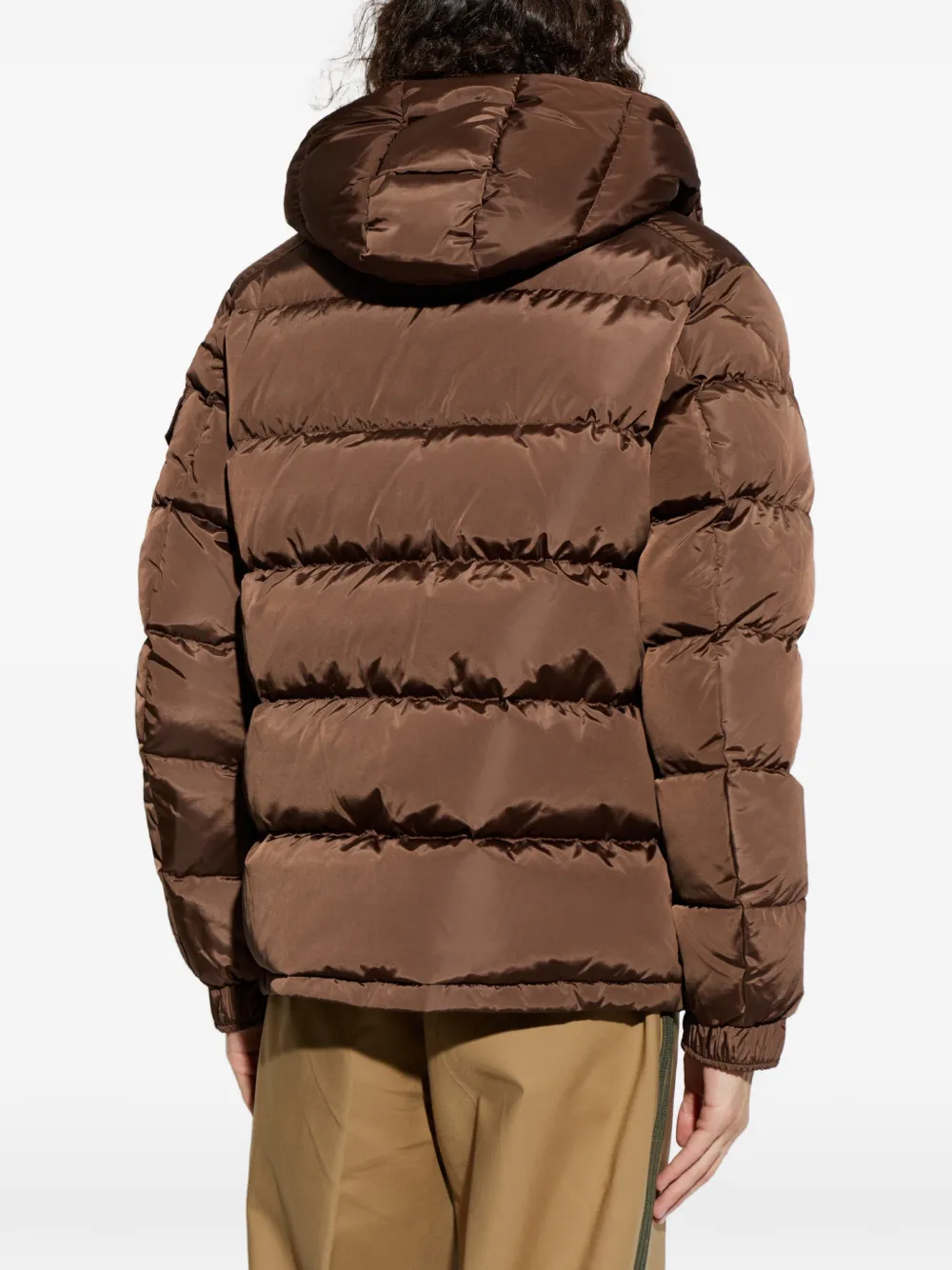 Moncler Maya mat kort donsjack Bruin