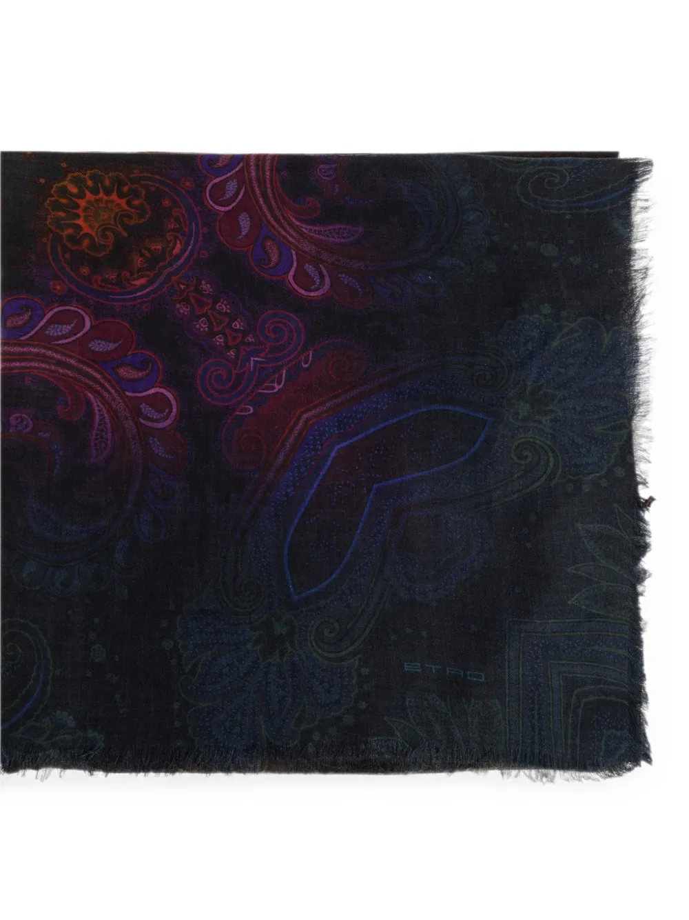 ETRO Sjaal met paisley-print en franje Blauw